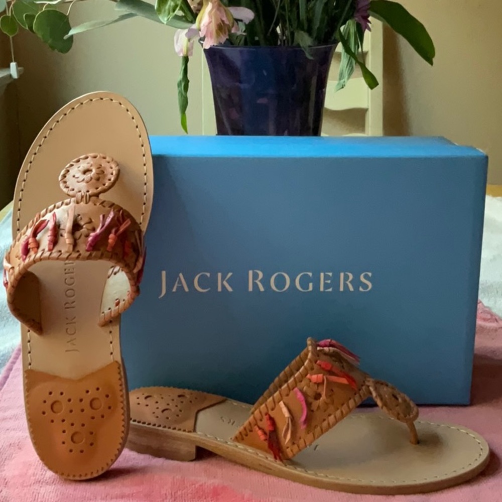 🩴JACK ROGERS FLAT FRINGE SANDAL 🩴 NWT🩴NIB🩴 - Picture 3 of 12